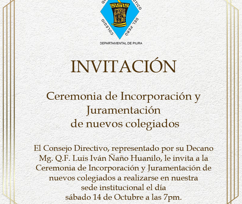 Ceremonia de Colegiatura – Octubre