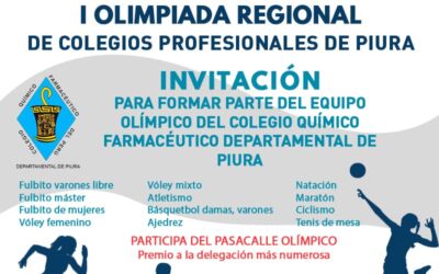 Inscripciones para la «I Olimpiada Regional de los Colegios Profesionales de Piura 2023»