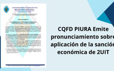 CQFD PIURA Emite pronunciamiento sobre aplicación de la sanción económica de 2UIT.