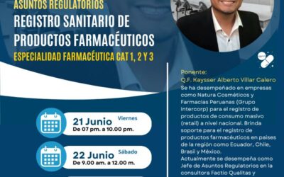 Curso de Actualización: Asuntos Regulatorios – Registro sanitario de productos farmacéuticos. Especialidad Farmacéutica Cat 1, 2 y 3