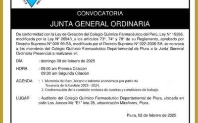 Convocatoria Junta General Ordinaria – 9 de Febrero de 2025